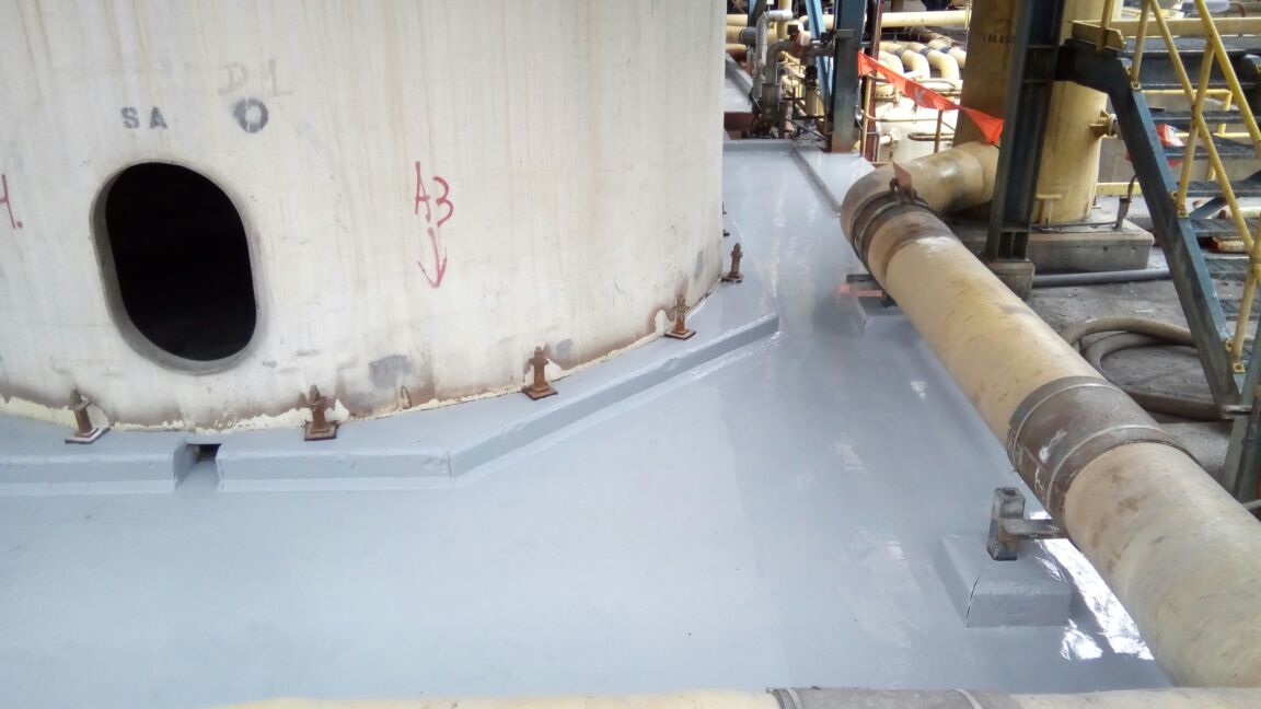 Reparación de Pisos en Planta de Limpieza de Gases expuesta a Ataque de Ácido Sulfúrico